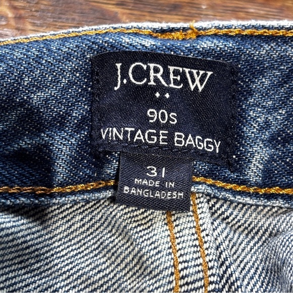J.Crew Factory 90's Vintage Baggy Cropped Slightly Distressed Jeans Size 31 - Picture 5 of 8